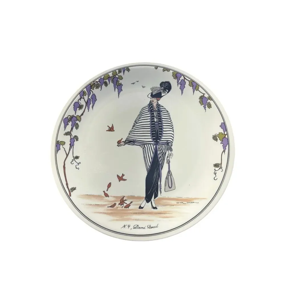 Villeroy & Boch DESIGN 1900 Bread Plate #4 Demi Deuil Art Deco Women Retired